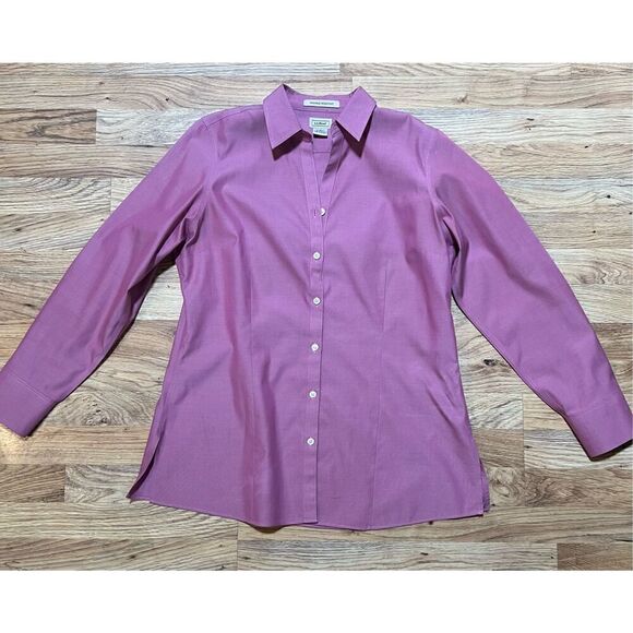 L.L.Bean Woman’s Dusty Pink Long Sleeve 100% Cotton Wrinkle Resistant Button Dow - Picture 5 of 6